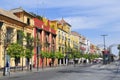 Colorful houses and buildings in Seville, Spain