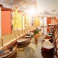 Colorful houses of Burano island near Venice , Italy Royalty Free Stock Photo