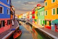 Colorful Houses, Burano Island near Venice, Venice lagoon, Italy Royalty Free Stock Photo