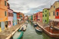 Colorful houses of Burano island in Venice.