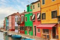 Colorful houses of Burano island in Venice.