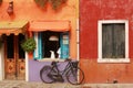 Colorful houses of Burano island in Venice.