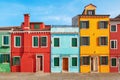 Colorful houses on Burano island, Venice, Italy Royalty Free Stock Photo