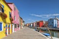 Colorful houses and canal on Burano island, near Venice, Italy. Royalty Free Stock Photo