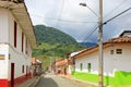 Colorful houses in colonial city Jardin, Antoquia, Colombia Royalty Free Stock Photo