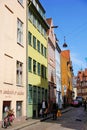 colorful houses of copenhagen in a narrow street Royalty Free Stock Photo