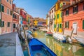 Colorful houses in downtown Burano, Venice, Italy