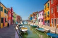 Colorful houses in downtown Burano, Venice, Italy