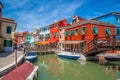 Colorful houses in downtown Burano, Venice, Italy