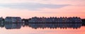 Colorful houses at dusk in Houten Royalty Free Stock Photo