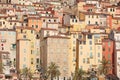 Colorful houses facades in Menton town, France