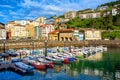 Colorful houses in Mutriku port and Old town, Basque country, Sp Royalty Free Stock Photo