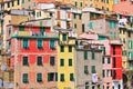 The colorful houses of the fishing port of Riomaggiore, Cinque Terre National Park, Liguria, Italy Royalty Free Stock Photo