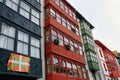 Colorful houses in fishing village of elantxobe at basque country Royalty Free Stock Photo