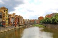 Colorful houses in Girona, Catalonia, Spain Royalty Free Stock Photo