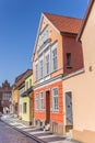 Colorful houses in the historic city center of Grimmen