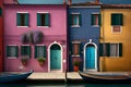 Colorful houses on the island of Burano, Venice, Italy
