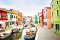 Colorful houses in island Burano, Venice, Italy