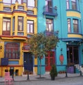 Colorful houses, Istanbul. Royalty Free Stock Photo