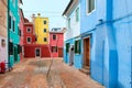Colorful houses on the island of Burano near Venice Royalty Free Stock Photo