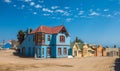 Colorful houses in Luderitz, german style town in Namibia Royalty Free Stock Photo