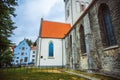 Colorful houses in the main square of the old town of Tallin Royalty Free Stock Photo