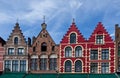 Colorful houses market square Bruges / Brugge, Belgium Royalty Free Stock Photo