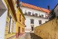 Colorful houses and the Michala church in Znojmo