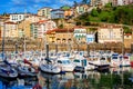 Colorful houses in Mutriku port and Old town, Basque country, Sp Royalty Free Stock Photo