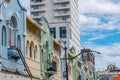 Colorful houses at New Regent street in Christchurch, New Zealand