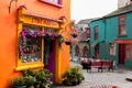 Colorful houses in Newman`s Mall and Market street in Kinsale