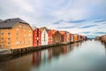 Colorful houses and the Nidelva River, Trondheim, Norway Royalty Free Stock Photo