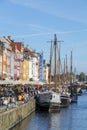 Colorful houses of Nyhavn waterfront, canal and entertainment district in Copenhagen, Denmark