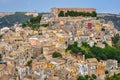 Colorful houses in old medieval village Ragusa in Sicily Royalty Free Stock Photo