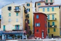 Colorful houses in old part of Menton, France Royalty Free Stock Photo