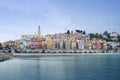 Colorful houses in old part of Menton, French Riviera Royalty Free Stock Photo