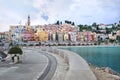 Colorful houses in old part of Menton, French Riviera,France Royalty Free Stock Photo