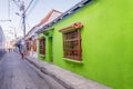 Colorful houses in the old town Cartagena, Colombia Royalty Free Stock Photo