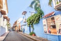 Colorful houses in the old town Cartagena, Colombia Royalty Free Stock Photo