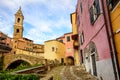 Colorful houses in the old town of Dolcedo, Liguria, Italy Royalty Free Stock Photo