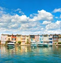 Colorful houses in Port Grimaud in Provence Royalty Free Stock Photo