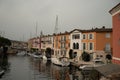 Colorful houses in Port Grimaud, village on Mediterranean sea with yacht harbour, Provence, France Royalty Free Stock Photo