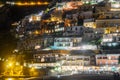 Colorful houses of Positano along Amalfi coast at night, Italy. Night landscape Royalty Free Stock Photo