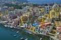 Colorful houses of procida italy