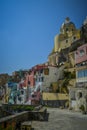 Colorful houses of procida italy