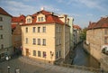 Colorful houses at the river Certovka (the Davil's Stream), Kampa Island in Prague, Czech Republic Royalty Free Stock Photo
