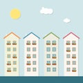 Colorful Houses For Sale / Rent. Real Estate Concept Royalty Free Stock Photo