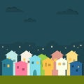 Colorful Houses For Sale/ Rent. Real Estate Concept Royalty Free Stock Photo