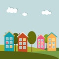 Colorful Houses For Sale / Rent. Real Estate Concept Royalty Free Stock Photo