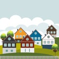 Colorful Houses For Sale / Rent. Real Estate Concept. Royalty Free Stock Photo